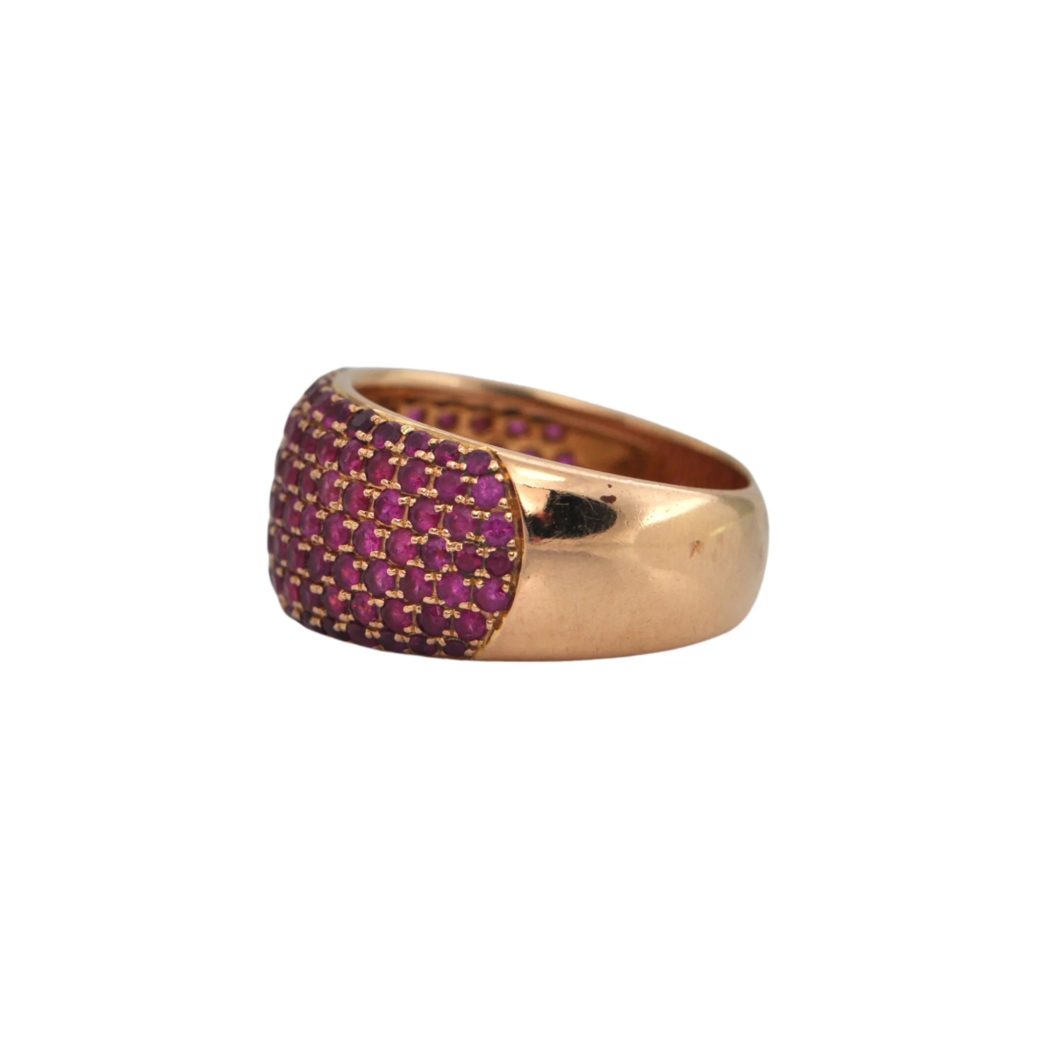 Estate 2.18ct Pink Sapphire 18K Rose Gold Domed Ring