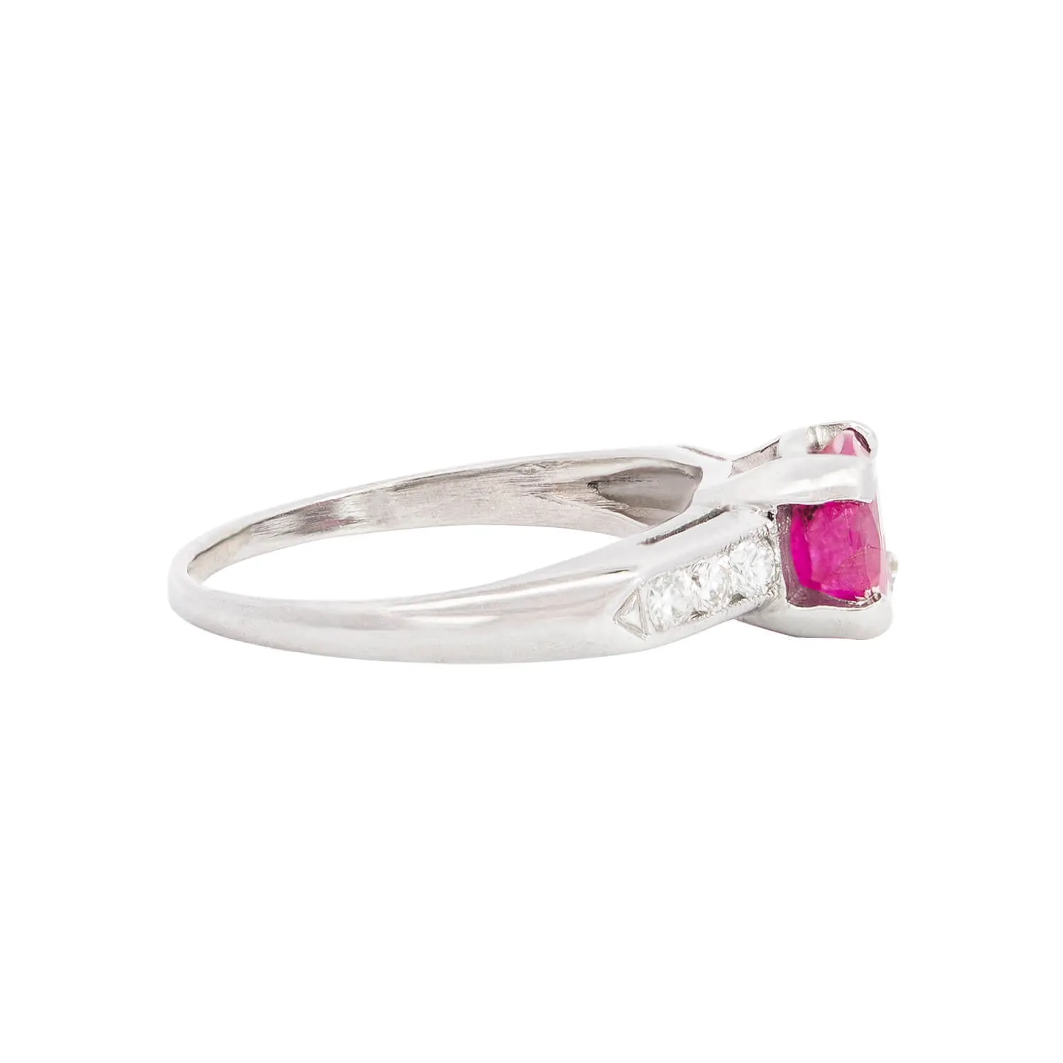 Estate Platinum Pink Sapphire   Diamond Engagement Ring 1.53ctw
