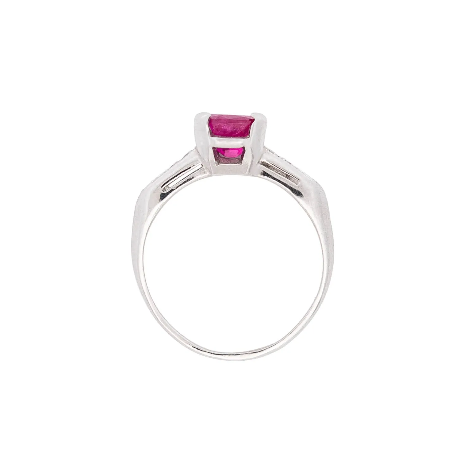 Estate Platinum Pink Sapphire   Diamond Engagement Ring 1.53ctw