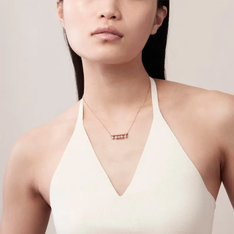 HEARTS ON FIRE 'BARRE' 18CT WHITE GOLD FLOATING DIAMOND NECKLACE