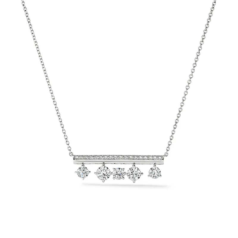 HEARTS ON FIRE 'BARRE' 18CT WHITE GOLD FLOATING DIAMOND NECKLACE