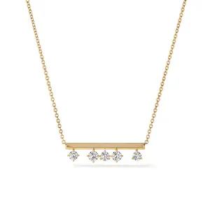 HEARTS ON FIRE 'BARRE' 18CT YELLOW GOLD FLOATING DIAMOND NECKLACE