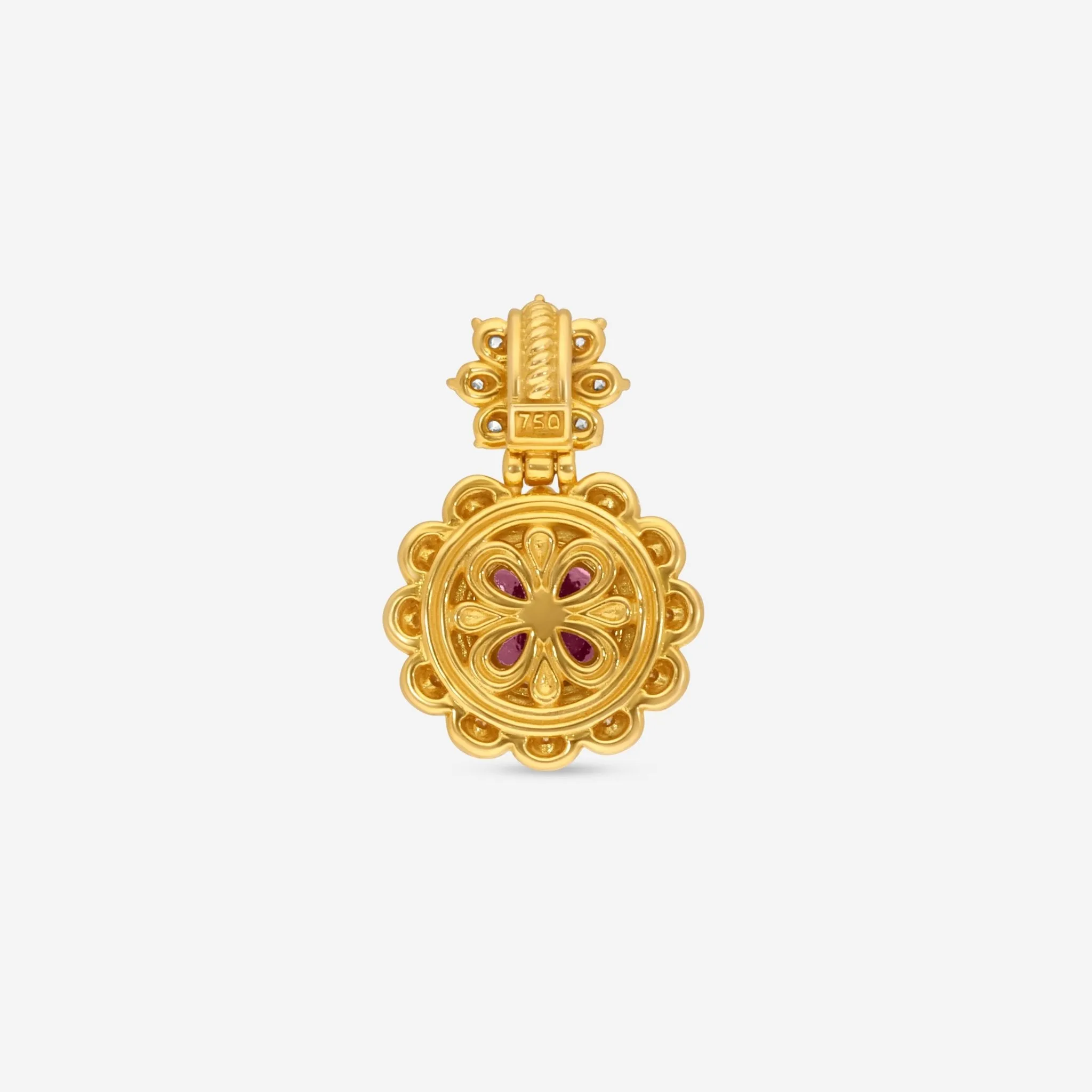 Konstantino Melissa 18K Yellow Gold, Brown Diamond and Pink Sapphire Mini Pendant MEMK04025-18KT-434