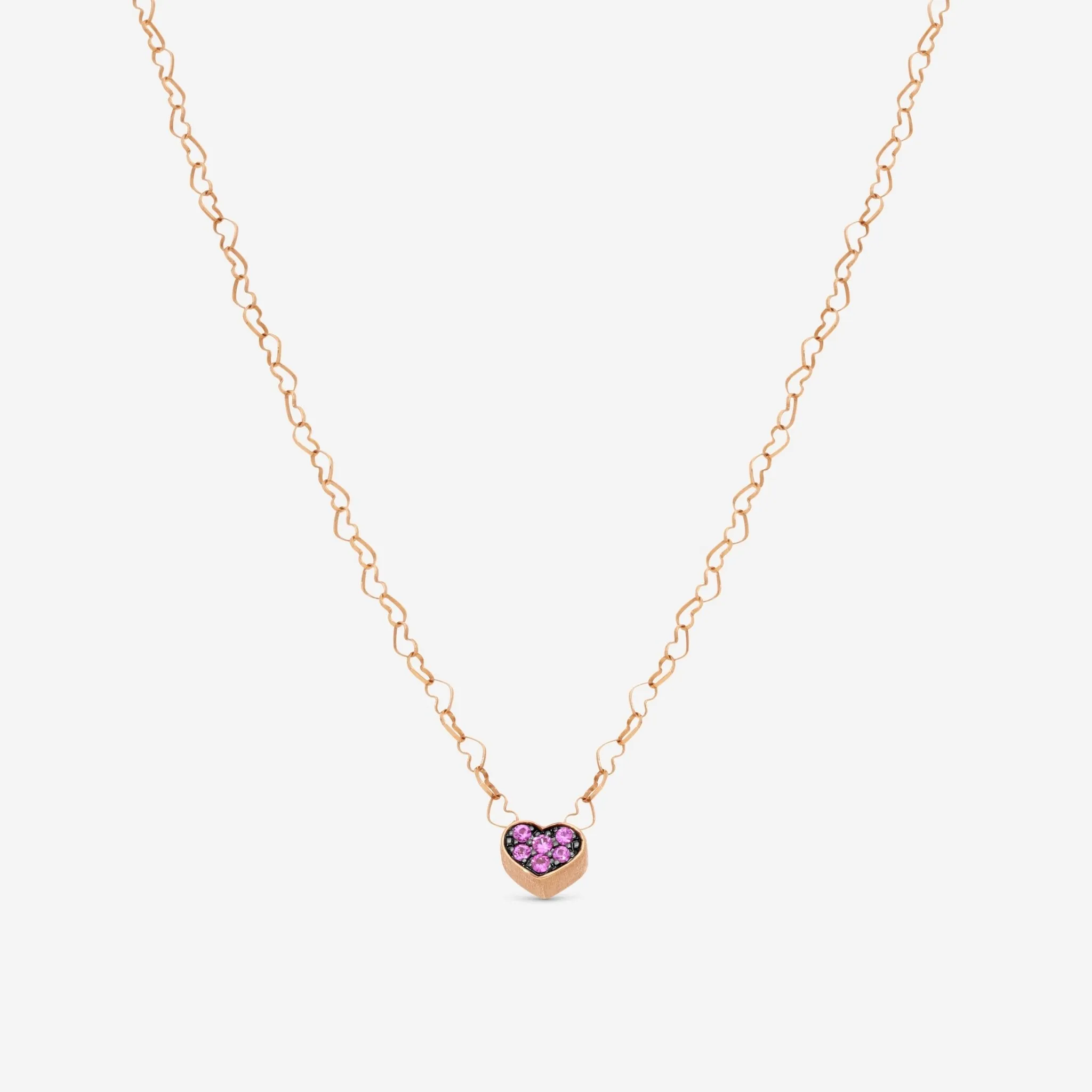 Nanis 18K Rose Gold Pink Sapphire Pendant Necklace CS12-506