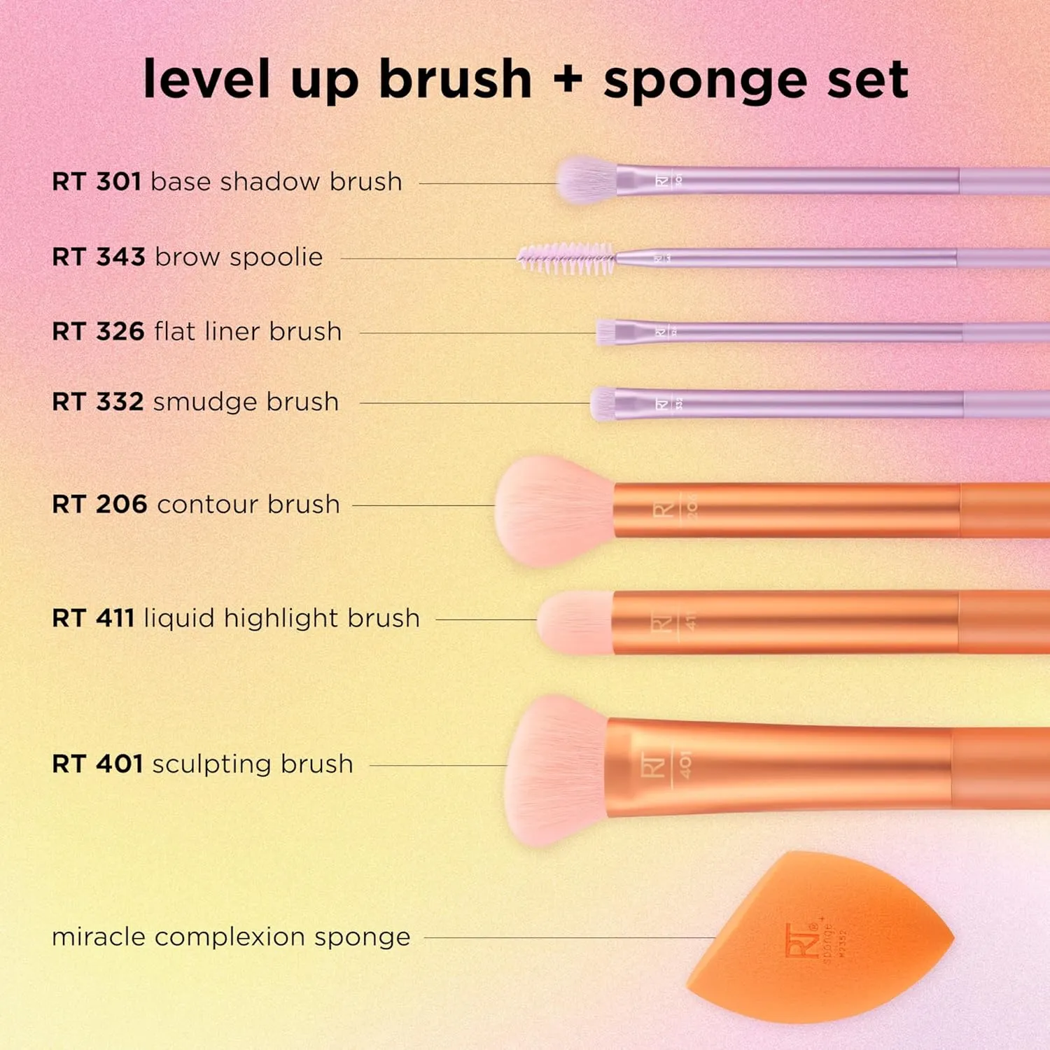 Set de Brochas Level Up Brush   Sponge Set