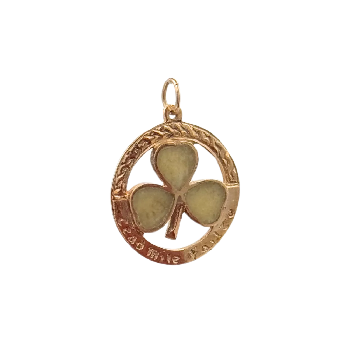Vintage 9K Yellow Gold Irish Three Leaf Clover Charm