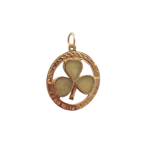 Vintage 9K Yellow Gold Irish Three Leaf Clover Charm