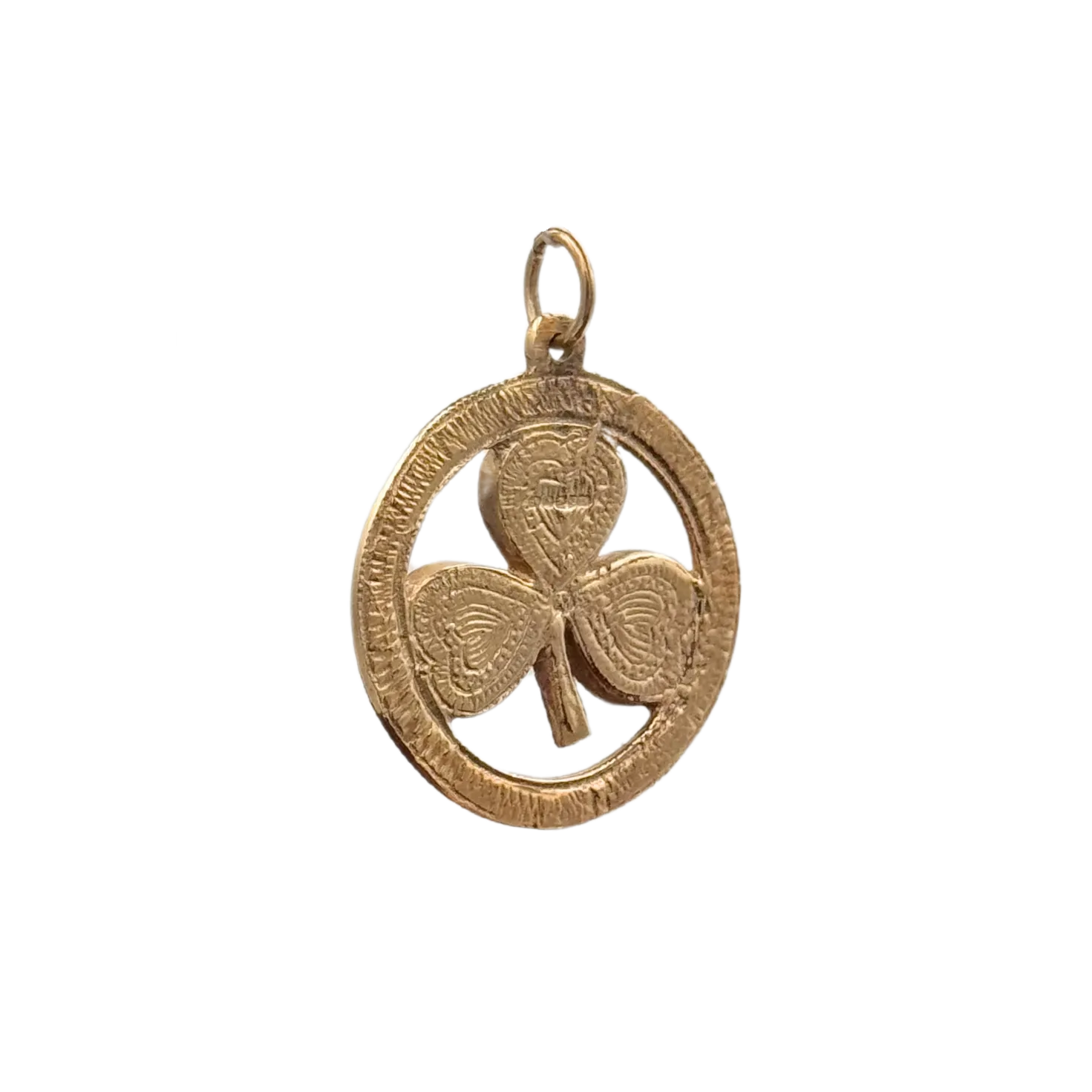 Vintage 9K Yellow Gold Irish Three Leaf Clover Charm