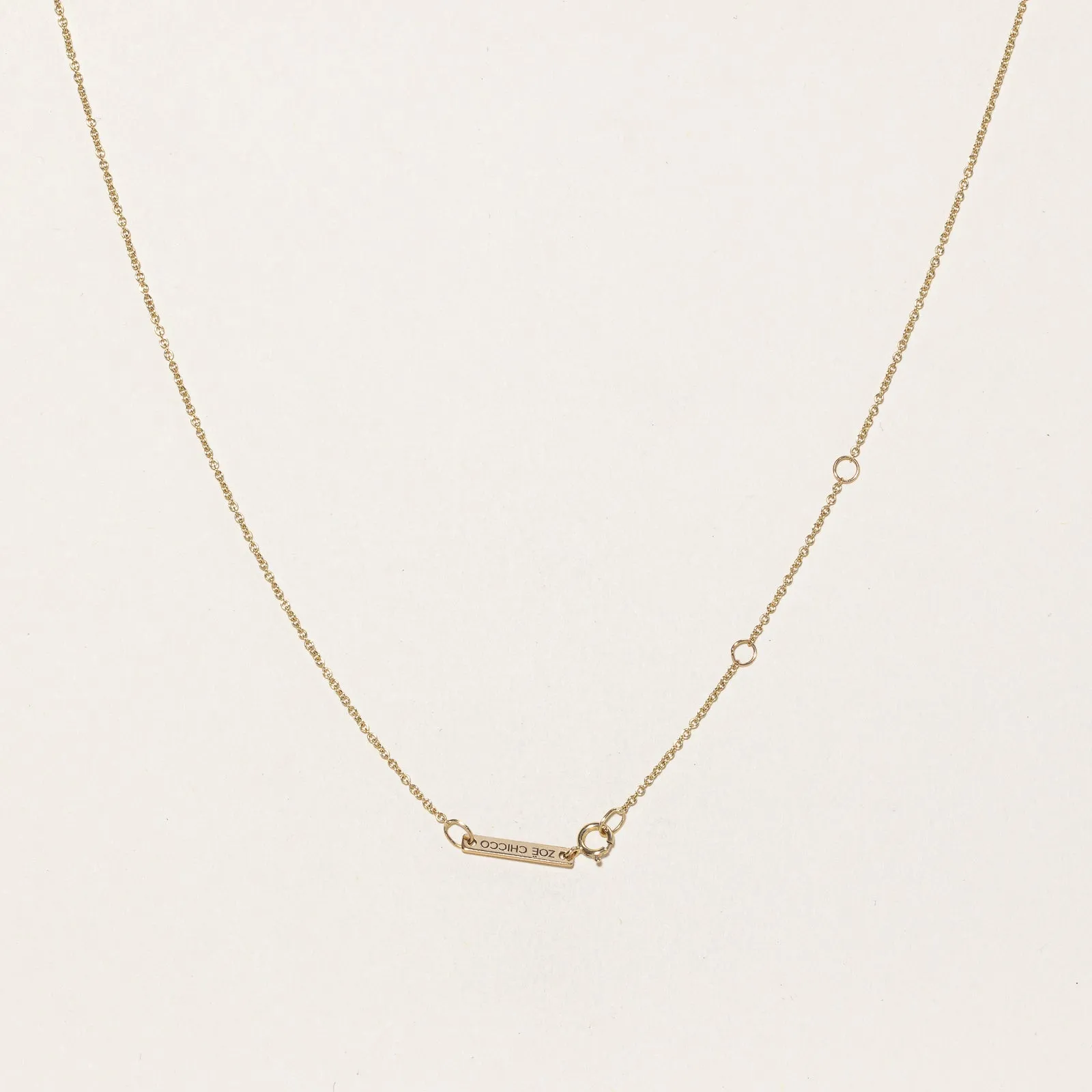 'Zo Chicco' 14k Gold Offset Floating Diamond Chain Necklace | 0.02ct | 18"